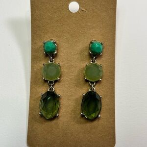 green and turquoise stud dangling earrings!